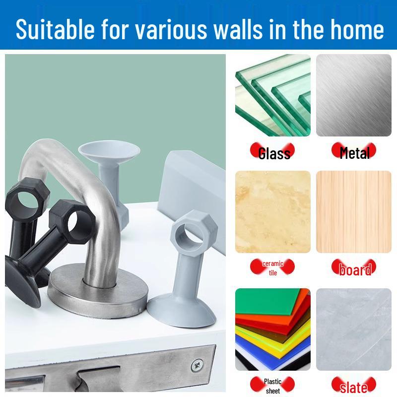 Punch-Free Silicone Door Stopper & Anti-Collision Pad