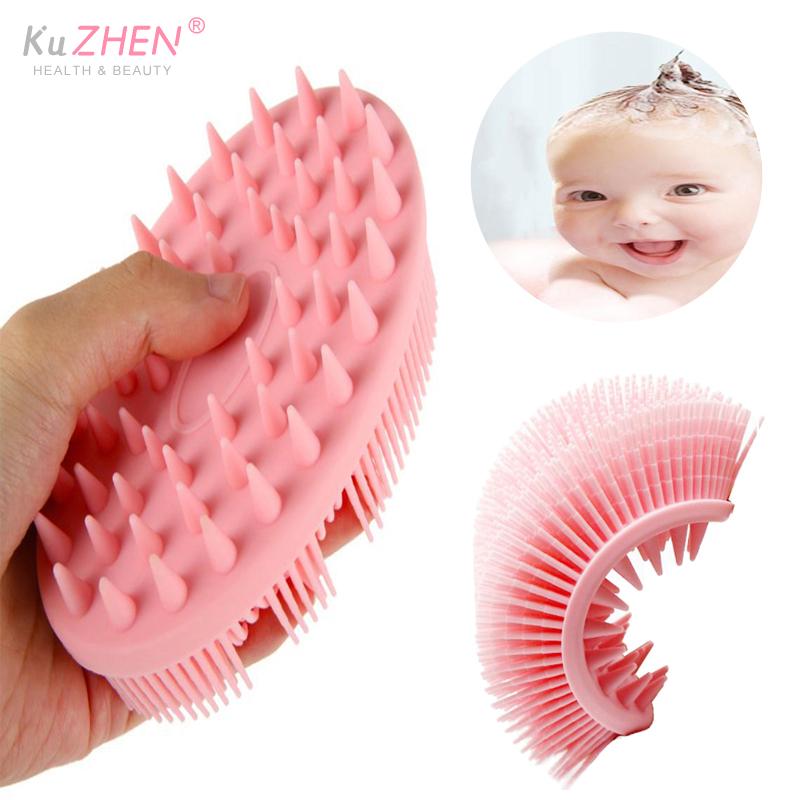 Soft Silicone Body Scrubber Exfoliating Baby Shower Gentle SPA Massage Brush Cleanser Body Wash Brush Back Scrubber Bath Tool