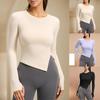 Women's Slim,Fit Split,Hem Moisture,Wicking Breathable Long,Sleeve Yoga Top