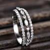 CopperFinger Rings for Women Dazzling White Cubic Zirconia Wedding Marriage Party Ring Fashion Jewelry