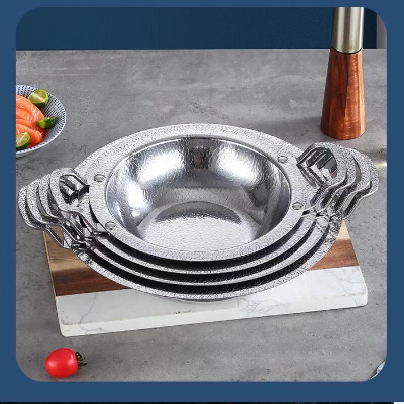 ZISIZ Snowflake Hammered Stainless Steel Dry Pot
