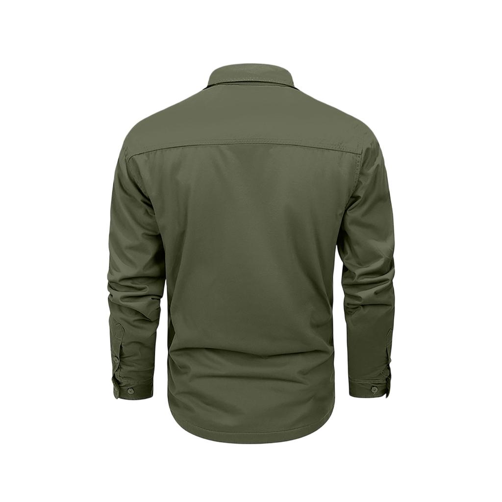 Pánská košile s dvojitými kapsami, ležérní top s dlouhým rukávem, módní kardigan