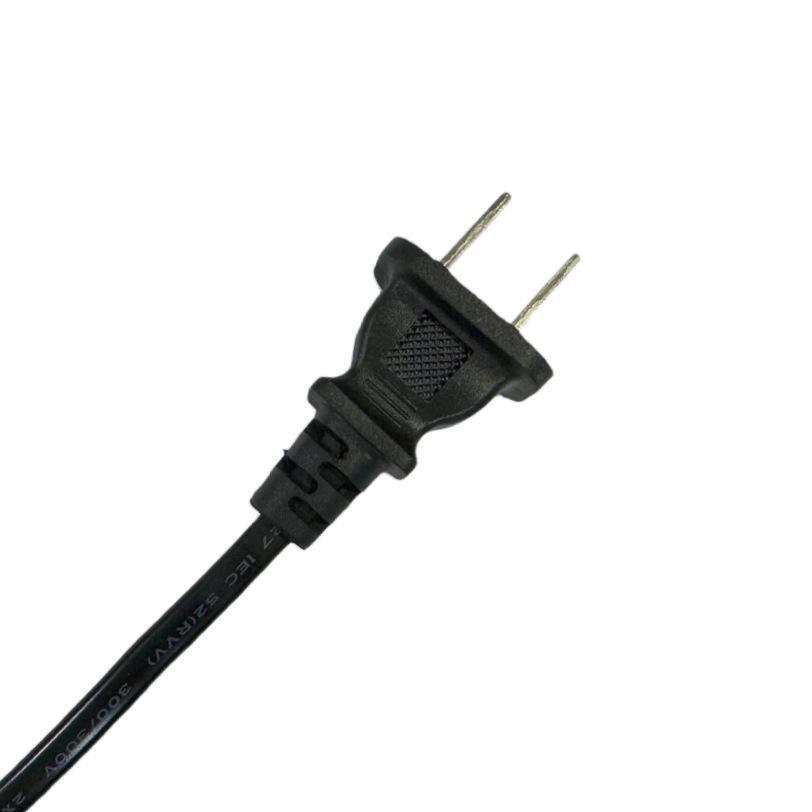 GB 2-Pin Power Cord 53RVV 2x0.75mm², 1m Black Flat Cable