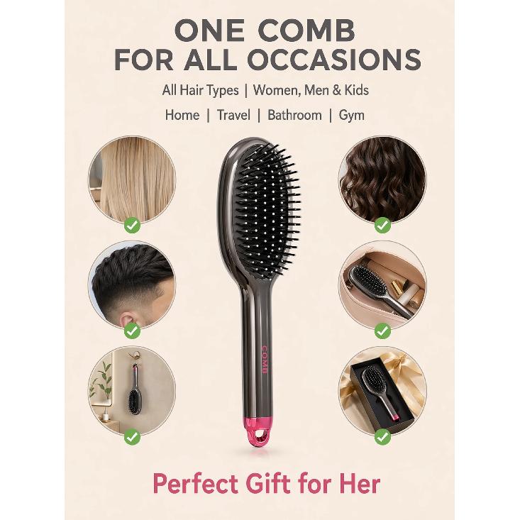 Air Cushion Hair Brush Scalp Massage Comb Anti-static Detangling Hairbrush for Wet Dry Curly Straight Hair Salon Styling Tool