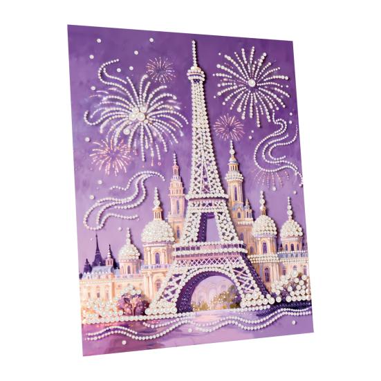 Kit de Pintura com Pérolas de Plástico para Adultos DIY Arte 3D com Pérolas Artesanato Pérolas de Plástico Tela Pré-Impressa Conjunto para Decoração de Casa Amantes de Artesanato