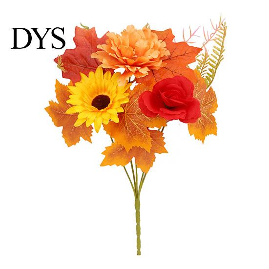 Simulation Greenery for Interior Decoration Artificial Fall Flowers, Faux Silk Flower Arrangement, Realistic Bouquet Long Lasting Flowers Weddings
