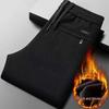 Pantaloni di Velluto a Coste da Uomo - Mezza Età & Anziani, Autunno/Inverno, Vestibilità Dritta, Ampi, Ispessiti con Velluto