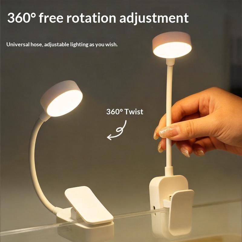 Clip On LED Reading Lamp USB Rechargeable Foldable Eye Friendly Book Light for Backcountry Camping Night Use