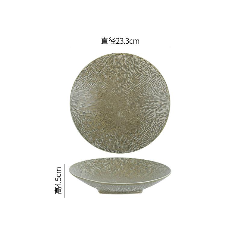 

Креативная текстура Керамическая глубокая тарелка Винтажная салатная тарелка Толстая суповая тарелка Десертные тарелки для пасты Ресторанная посуда