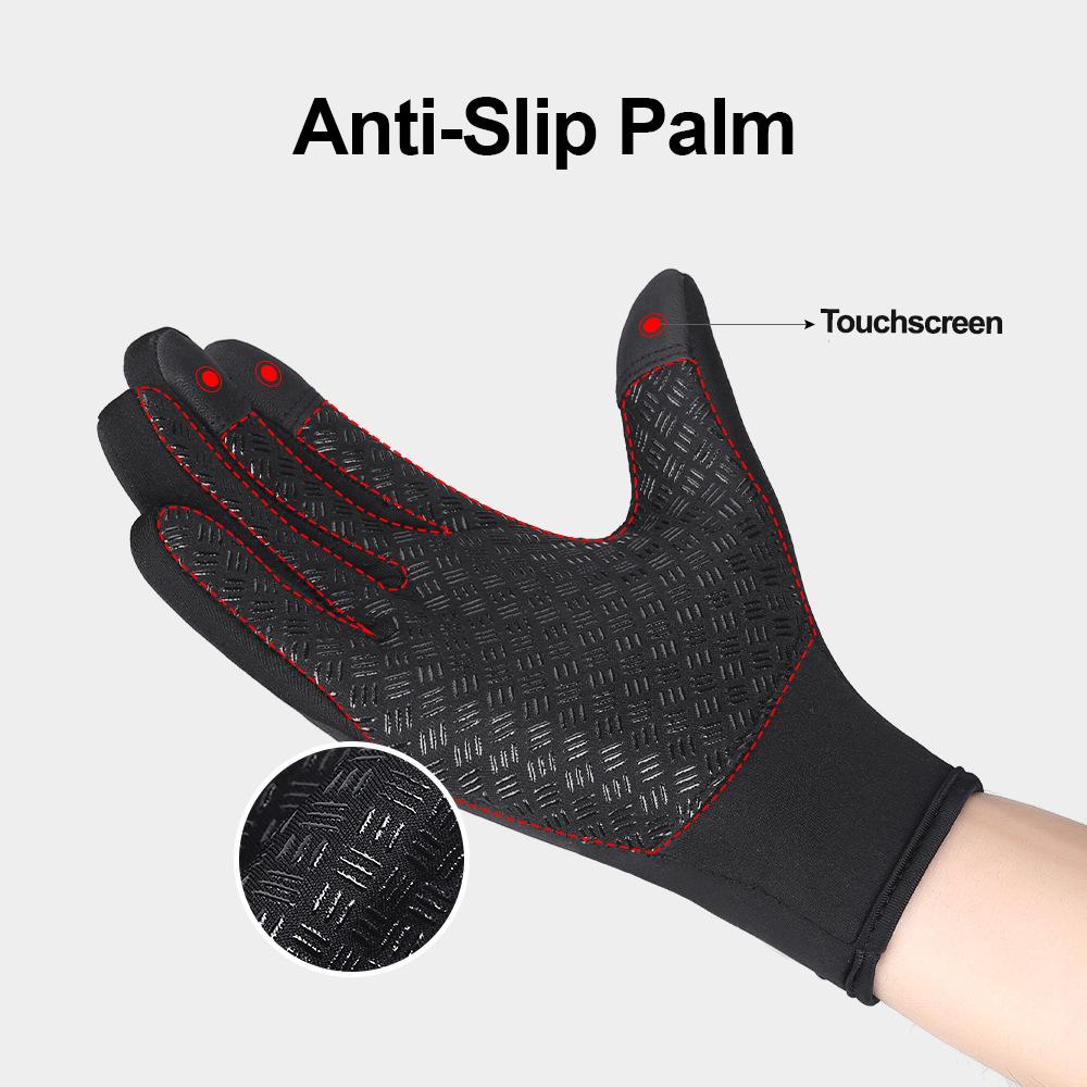 Winter Cycling Gloves Unisex Hiking Touchscreen Anti-slip Zipper Windproof Water-repellent Commuter Thermal Men Women Gloves