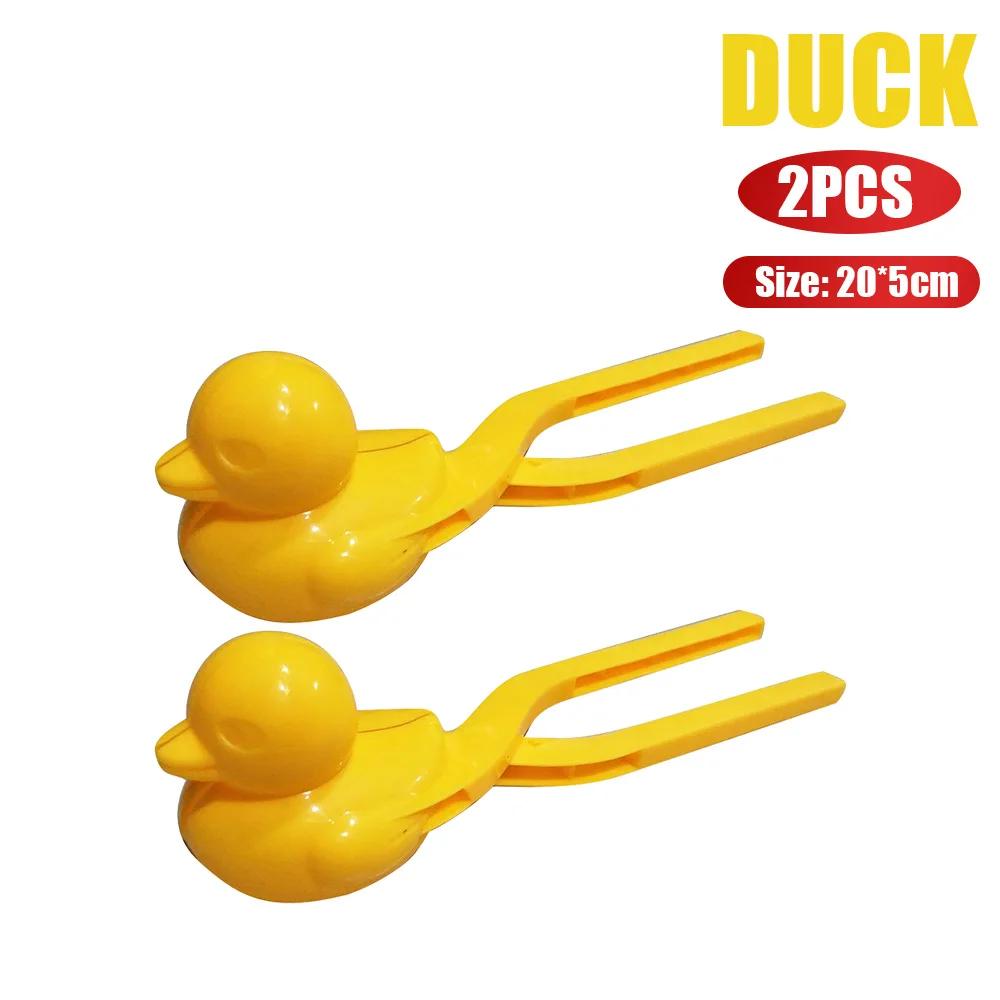 5Pcs Duck Shaped Snowball Maker Clip Children Outdoor Plastic Winter Snow Sand Making Mould Tool for Kids Fight Fun Sports Toys