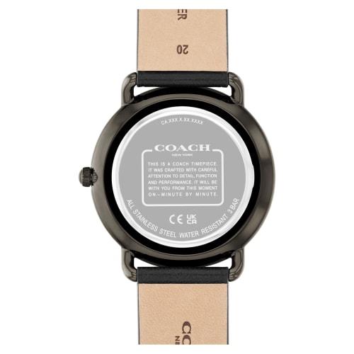 Authentic COACH Elliott Men's Watch 14602719, 41mm, Gray with Black Sunray Dial and Leather Strap