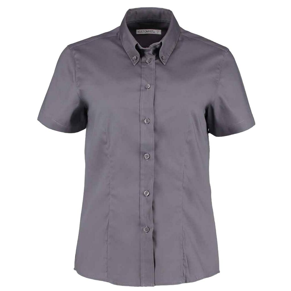 Kustom Kit Womens/Ladies Corporate Oxford Short Sleeved Blouse