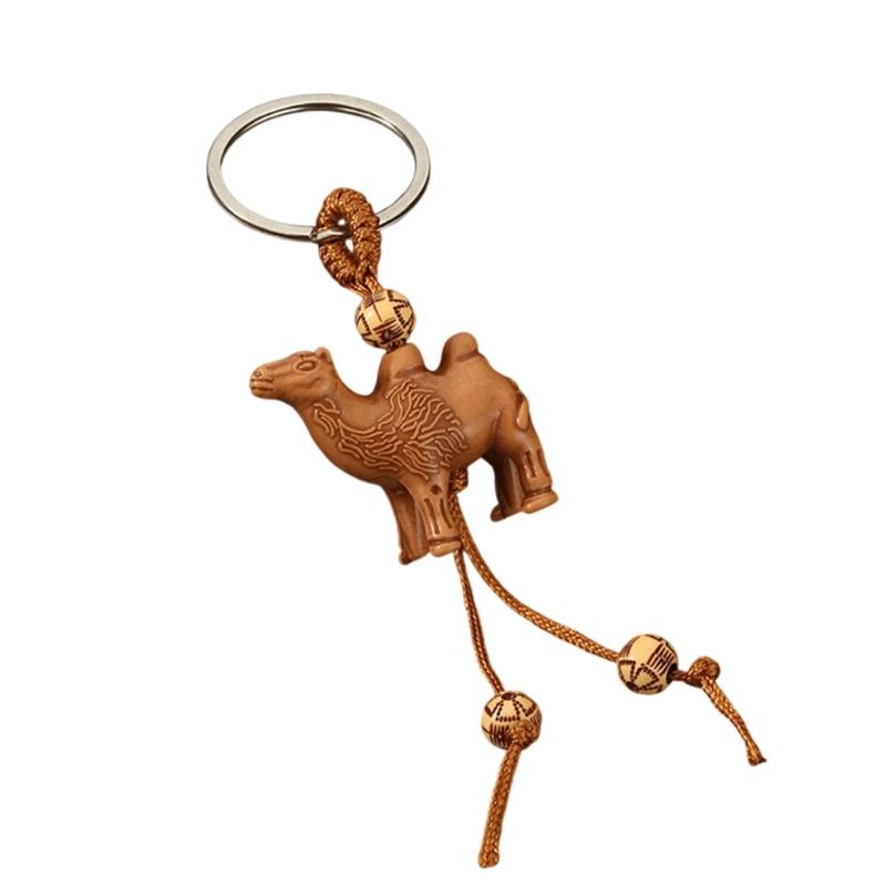 Sturdy Zinc Alloy Animal Keychain Lightweight Compact Featuring 3D Wood Effect Horse Camels Turtles Designs for Personalization