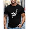 Men's Retro Soccer T-Shirt - Soft Breathable Athletic Shirt with Soccer & Kick Print, Short Sleeve Round Neck Summer Top, Suitable for Training