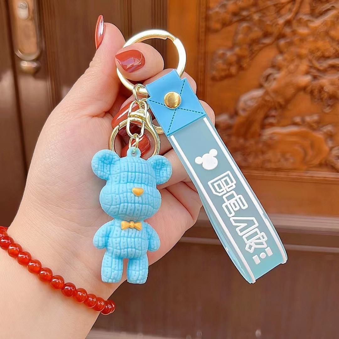 

Брелок для ключей «Медведь из мультфильма» из шерсти, милая кукла-подвеска для сумок, парных подарков OPP Bag Packaging