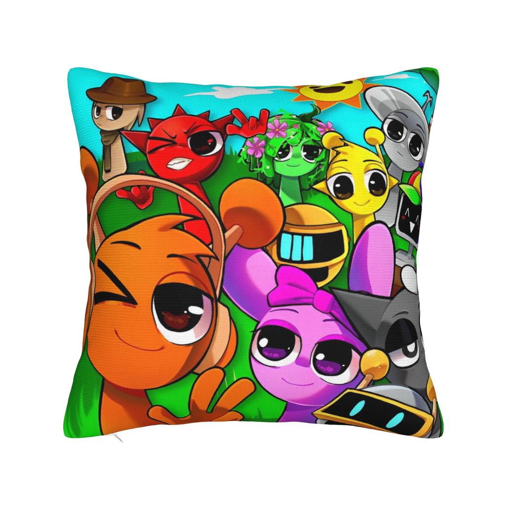 Sprunki Game Square Pillow Cases Cartoon Cushion Cover Fashion Polyester Decor Pillowcover for Car 45x45cm