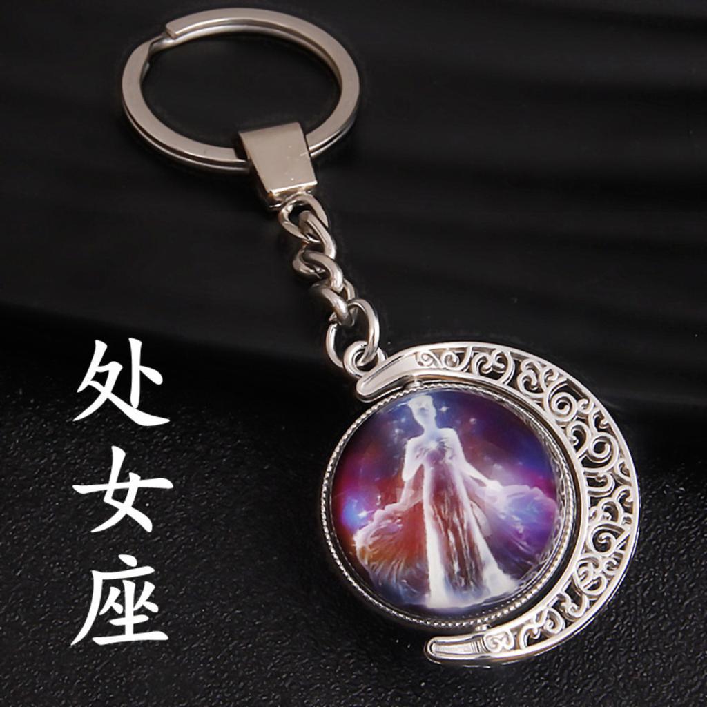 Rotating Hemisphere Constellation Keychain Time Gemstone Keychain Pendant