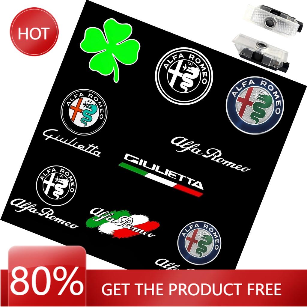 Hub Caps For Alfa Romeo Accessories 159 166 GT Giulia Giulietta Mito Stelvio Brera LED Car Door Logo Projector Welcome Light Car zl8