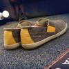 New Breathable and Comfortable One Step Fashion Men's Canvas Anti Slip LightweightDriving Shoes Sneakers Men