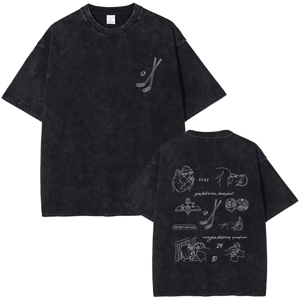 Hot Sale Heated Rivalry Heated All The Time Washed Vintage T-shirts Men Women Fashion Oversized T-shirt Male Y2k Cotton T Shirts