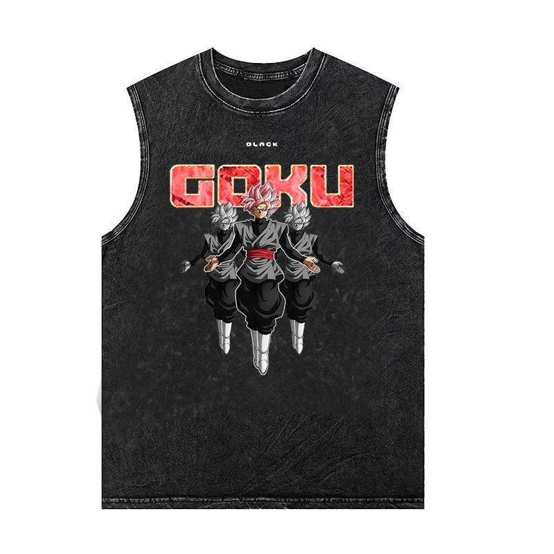 Dragon Ball Goku Saiyan Anime Vest Summer New Men's Tank Tops Woman's  Oversized Sleeveless Shirt Vintage Washed Gym Y2k