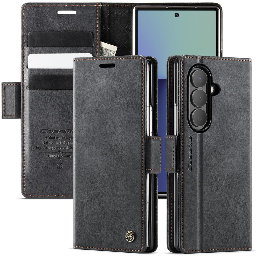 Geldbörse Leder Klappkartenhülle Für Samsung Galaxy Z Fold 7 Magnetische Hülle Stoßfest Ständer Coque