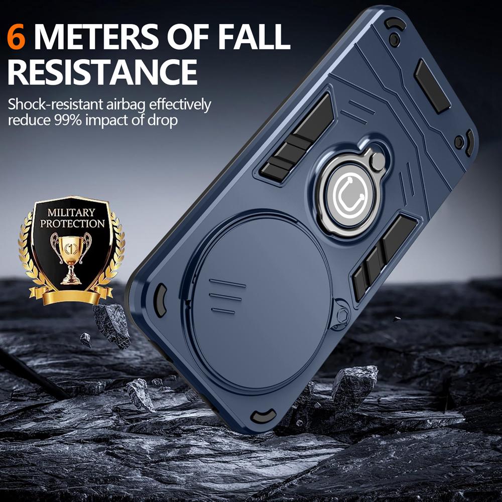 KEYSION Shockproof Armor Case for HONOR X9d 5G Camera Lens Protection Ring Stand Phone Back Cover for Huawei Magic 8 Lite 5G
