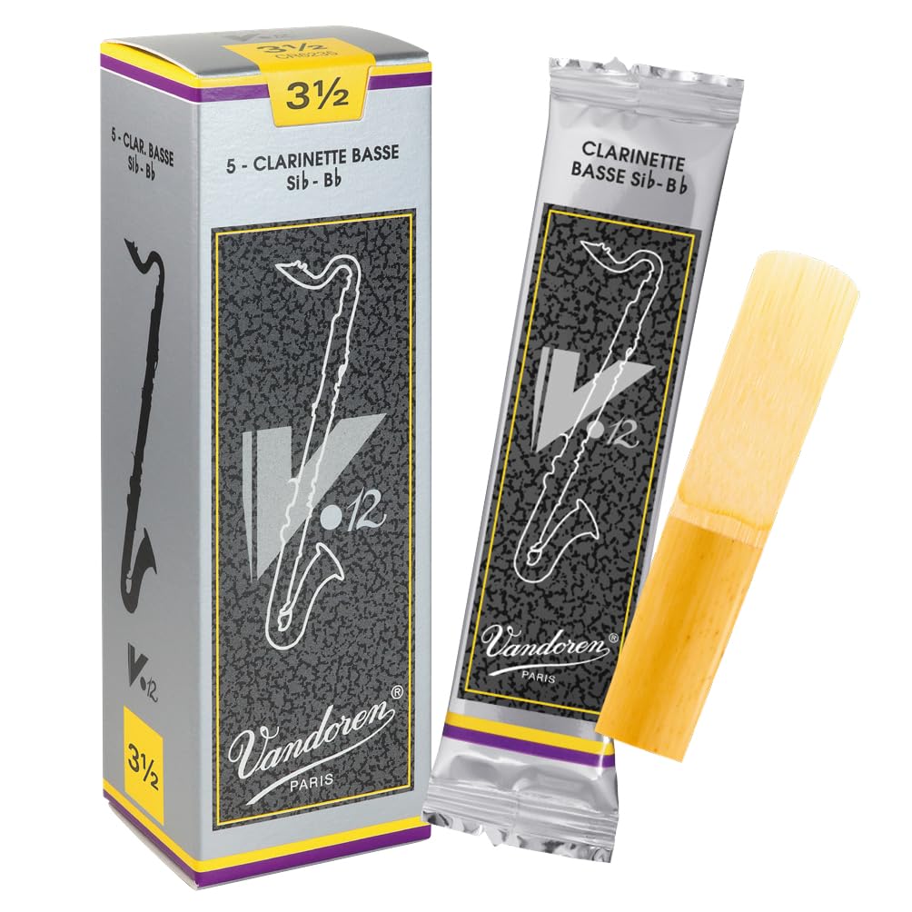 Vandoren Bass Clarinet Reeds of V.12, Hardness 3-1/2 (Pack 5)
