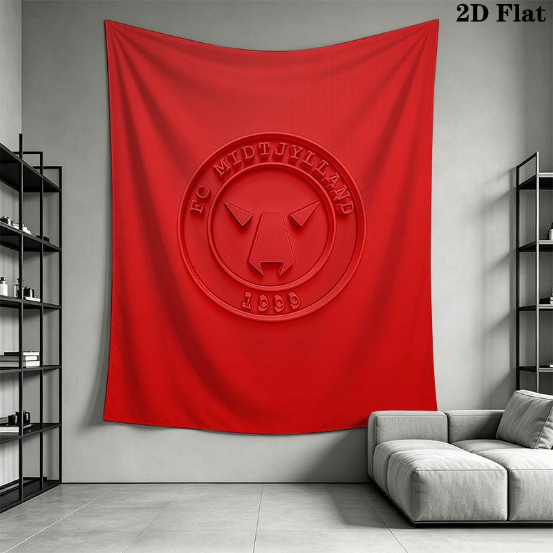 FC Midtjylland Wall Hanging Printed Fabric Blanket Decorative Tapestries for Bedroom Living Room Home Decor