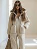 2025 Lambswool Hooded Zipper Jumpsuit: Winter Fashion