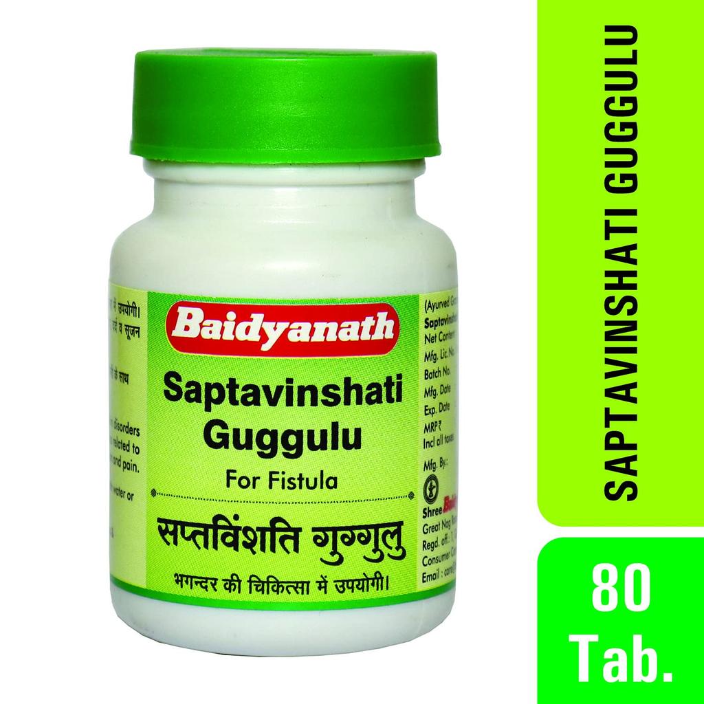 Baidyanath Asli Ayurved Saptavishati Guggulu Tablets 80 Count Natural Herbal Joint Support