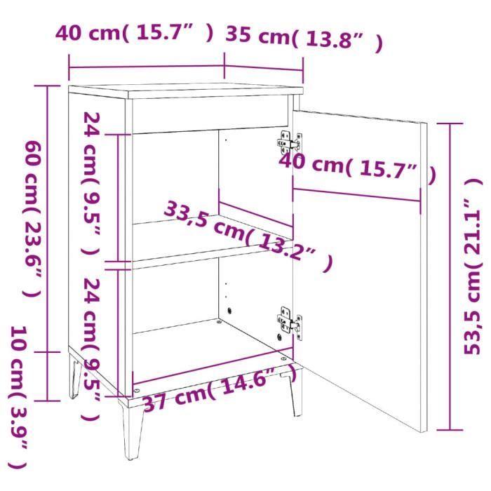 VidaXL Bedside Tables 2pcs Sonoma Oak 40x35x70cm Engineered Wood 819651