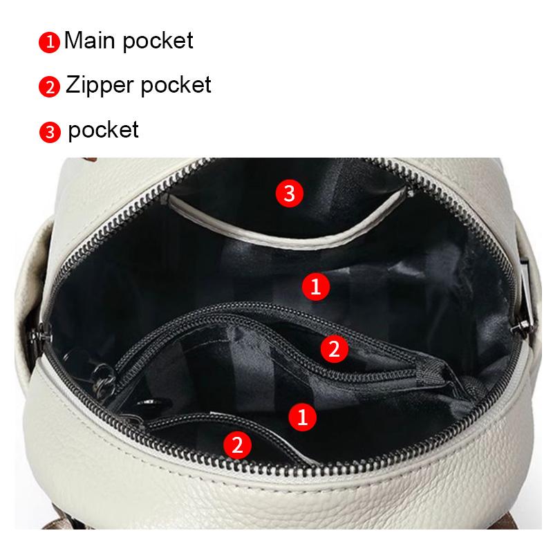 Mini Checkered Leather Backpack - Contrast Color Convertible Shoulder Bag