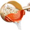 AUOON Clip On Strainer Silicone for All Pots and Pans, Pasta Strainer Clip On Food Strainer for Meat Vegetables Fruit Silicone Kitchen Colander