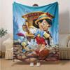 1pc, Pinocchio and Jiminy Cricket Adventure Blanket - Seasonal Decorative Throw for Home, Soft Flannel Throw Blanket - Versatile & Cozy for