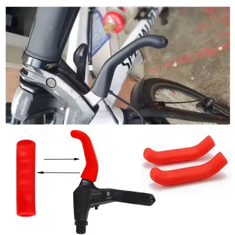 1Pair Bicycle Brake Handle Cover Road Mountain Bike Brake Lever Protect Silicone Sleeve Comfortable MTB Brakes Handle Protector
