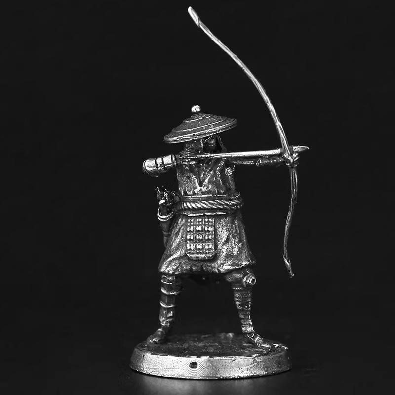 Metal Skeleton Archer Ghost Samurai Mini Tabletop Game Figurine Car Interior Decor Desktop Ornament Collectible Model Toy Gift