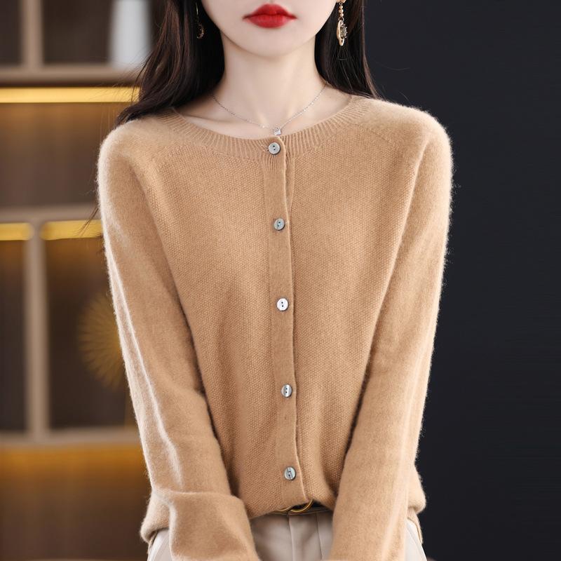 Women Cardigan Super Warm Sweaters O-neck Loose Female Clothes Ladies' Solid Color Knitwear Tops Plus Size