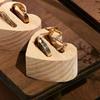 Wood Round/Square/Heart Single/Double Slot Ring Display Rack Organizer Holder Jewelry Display Stand Ring Counter Windows Display