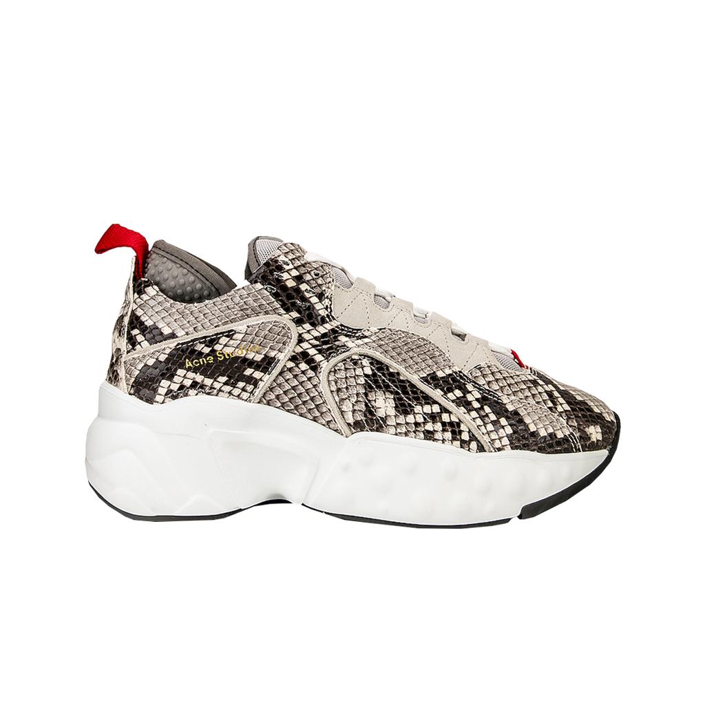 (w) Acne Studios Manhattan Sneakers Snake White
