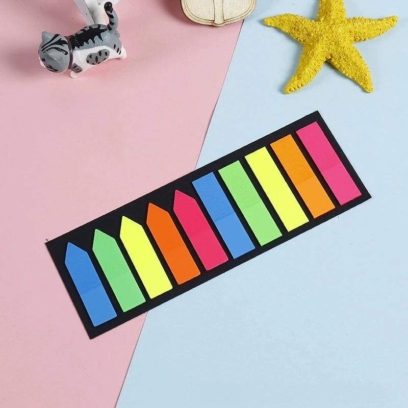 200 штук Закладки-маркеры, Цветные липкие закладки для книг, блокнотов, индексные закладки, стрелки, липкие флажки для страниц