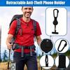 Heavy Duty Retractable Phone Lanyard Steel Cable 360 Rotation Retractable Cellphone Strap Retractable Design Belt Clip