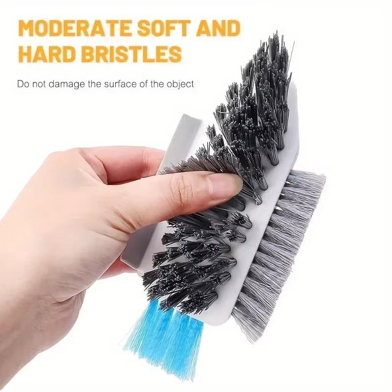 1/2pcs 4 In 1 V-Shape Scrubber Brush For Kitchen Bathroom Tile Floor Gap Window Groove Wall Corner Toilet Brushes Cleaning Tools
