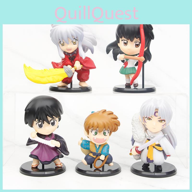 Inuyasha Chibi Figures Sesshomaru Kikyo Shippo Pvc Collectibles 8-10cm