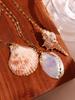 Retro Gold-Tone Shell Pendant Necklace Unique Layered DIY Fashion Jewelry for Women Perfect for Beach Vacations Gift Idea