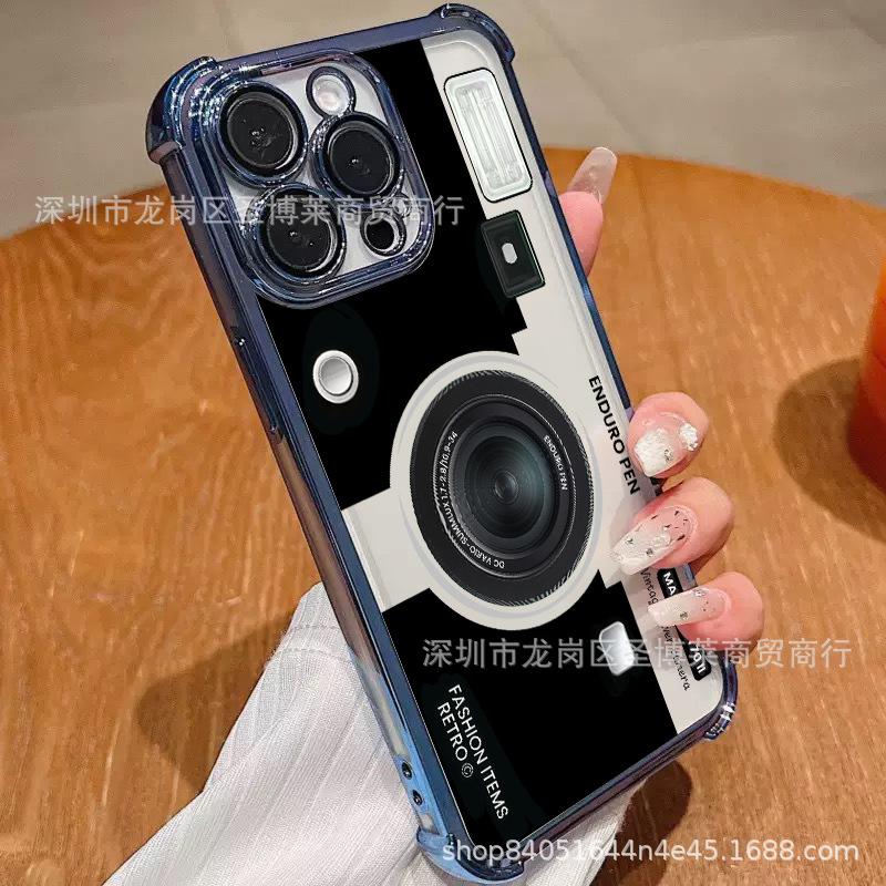 The new record is suitable for iPhone17 mobile phone case, four corners anti-drop airbag 16promax lens film 15 protective case.