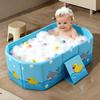 Kids Bathtub Foldable Sturdy Design Bath Tub PVC Baby with Raised Sides