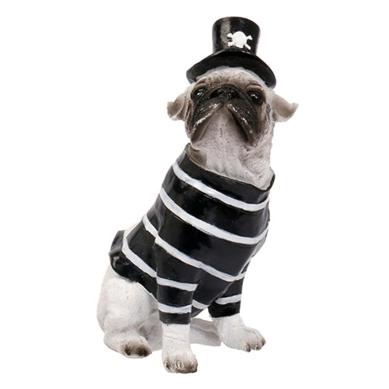 Witches/Pirate Dog Figurines Resin Sitting Dog Statue Animal Sculptures Garden Decors Halloween Decorations for Porch