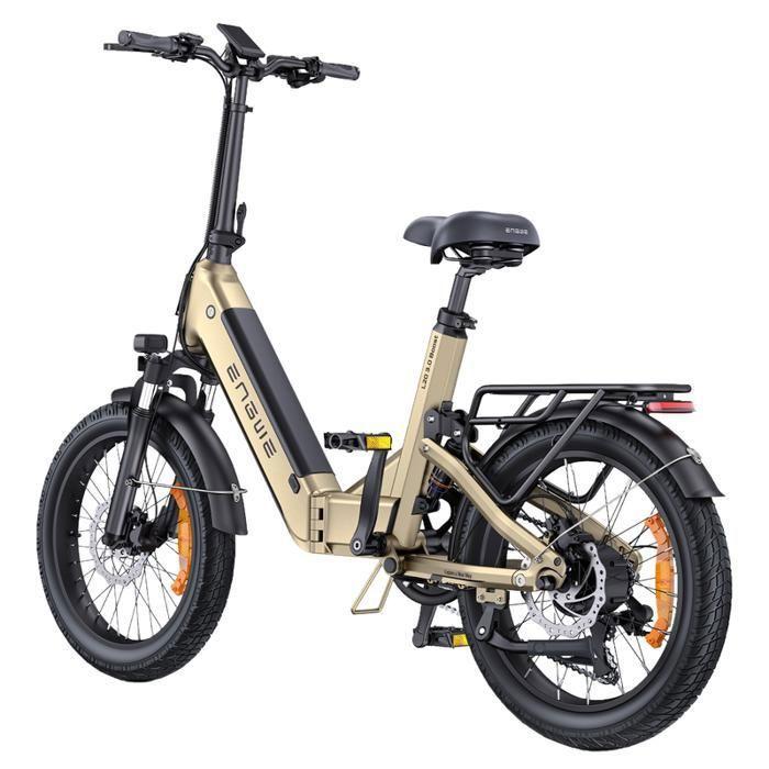 ENGWE L20 3.0 Boost - Vélo Électrique Pliable 20" -Batterie Amovible 48V13.5Ah - Autonomie 100km - Frein à disque hydraulique ,Doré
